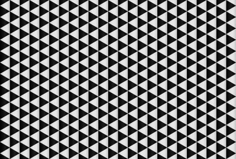 Triangle pattern, black and white gradient seamless vector background Stock Illustration