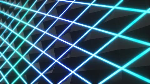 Triangle pattern on black background,science and technology concept,neon light Stockillustratie