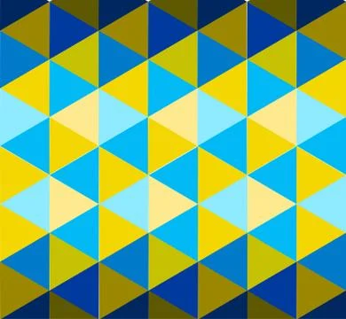 Triangle pattern in blue and yellow color shades Stock Illustration
