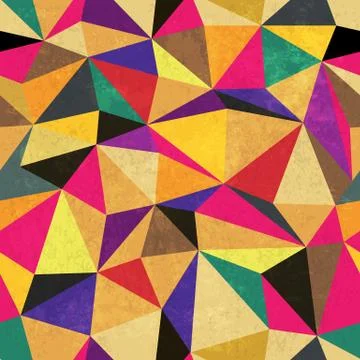 Triangle pattern. Colorful, grunge and seamless. Grunge effects can be easily 스톡 일러스트