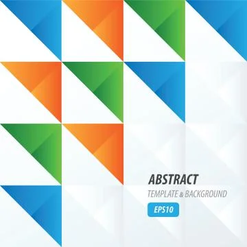 Triangle pattern design green, orange, blue Stock Illustration