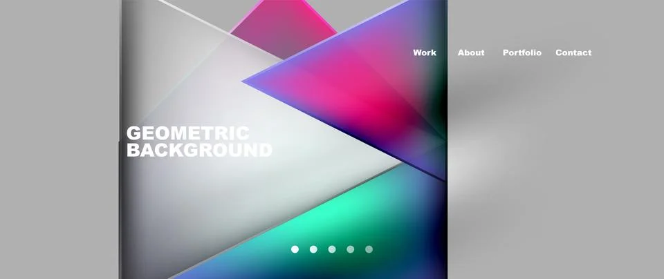 Triangle pattern on gray bg, with electric blue, magenta, and violet triangles 스톡 일러스트