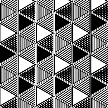 Triangle pattern seamless mixed Illustrazione stock