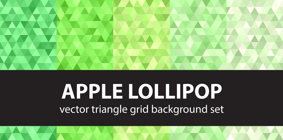 Triangle pattern set Apple Lollipop. Vector seamless geometric b Illustrazione stock