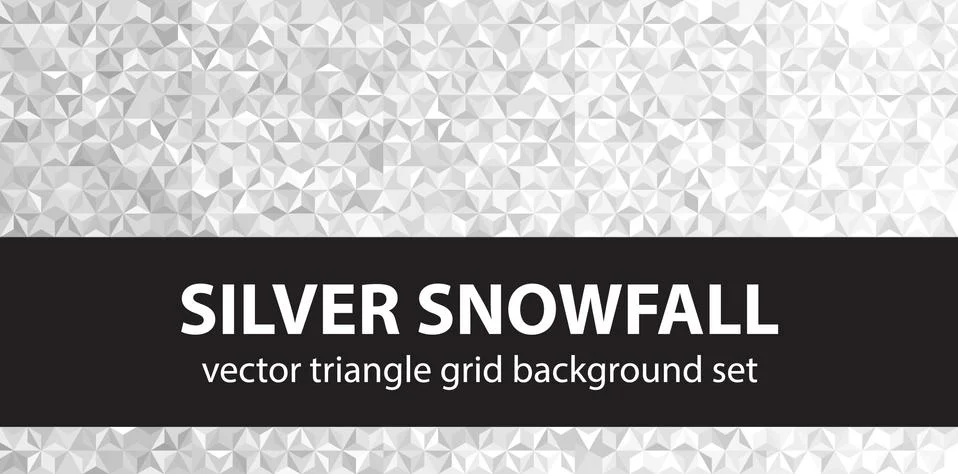 Triangle pattern set "Silver Snowfall". Vector seamless geometric backgrounds Illustrazione stock
