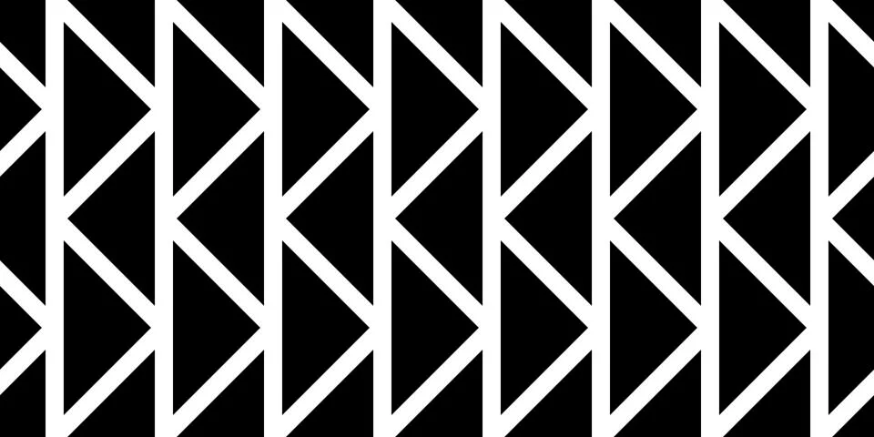 Triangle pattern shows black and white long points in vertical rows. Silhouette Stock-Illustration