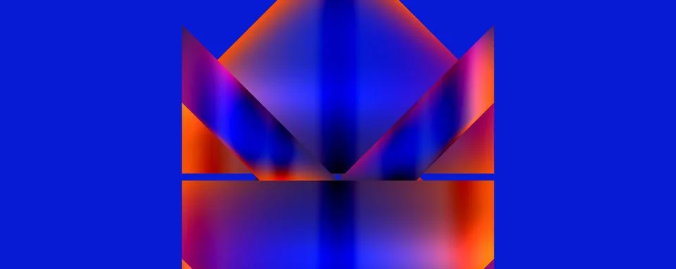 Triangle pattern in violet and magenta on azure background Stock Illustration