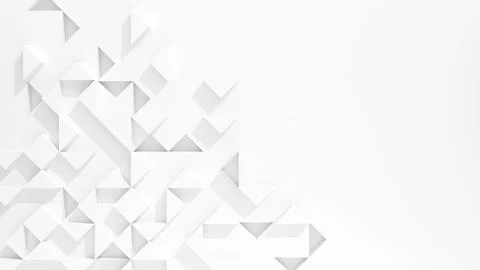 Triangle pattern on white background,abstract high relief triangle,3d renderi Stock Illustration