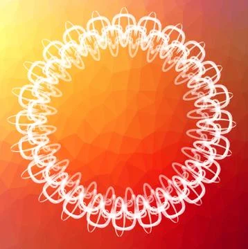 Triangle patterned background with fine white circle frame Stock Illustration