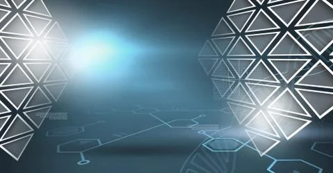 Triangle patterns with science background Stock Illustration