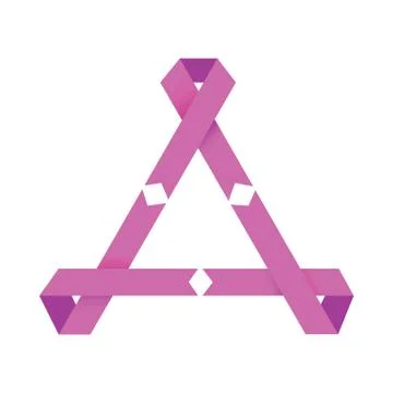 Triangle Pink Ribbon Stock Illustration