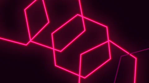 Triangle of pink square lines on dark background Stock Footage 322798279