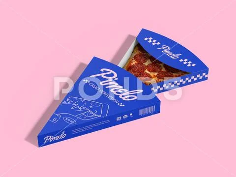Triangle Pizza Box Mockup PSD Template