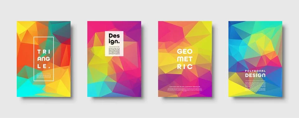 Triangle polygonal abstract background. Colorful gradient design. Low poly shape Stock Illustration