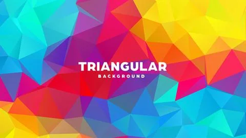 Triangle polygonal abstract geometric background. Colorful gradient design. Low Illustrazione stock