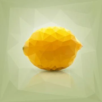 Triangle polygonal lemon illustration. Stock Illustration