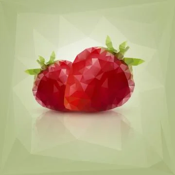 Triangle polygonal strawberry illustration. Stock Illustration