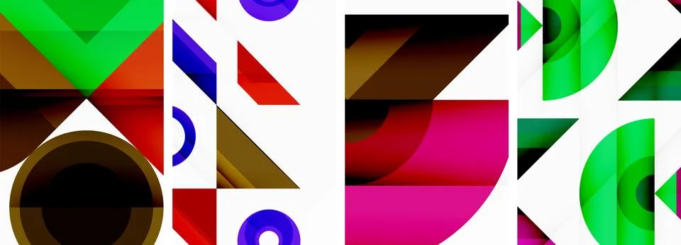 Triangle poster abstract background set for wallpaper, business card, cover 스톡 일러스트