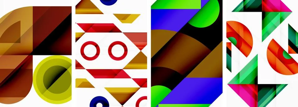 Triangle poster abstract background set for wallpaper, business card, cover 스톡 일러스트