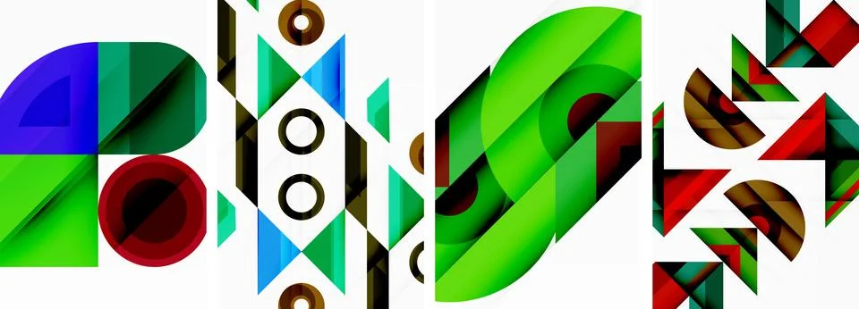 Triangle poster abstract background set for wallpaper, business card, cover 스톡 일러스트