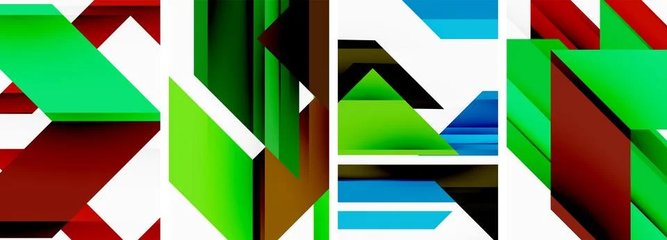 Triangle poster abstract background set for wallpaper, business card, cover 스톡 일러스트