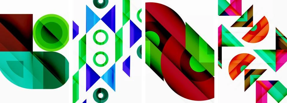 Triangle poster abstract background set for wallpaper, business card, cover 스톡 일러스트