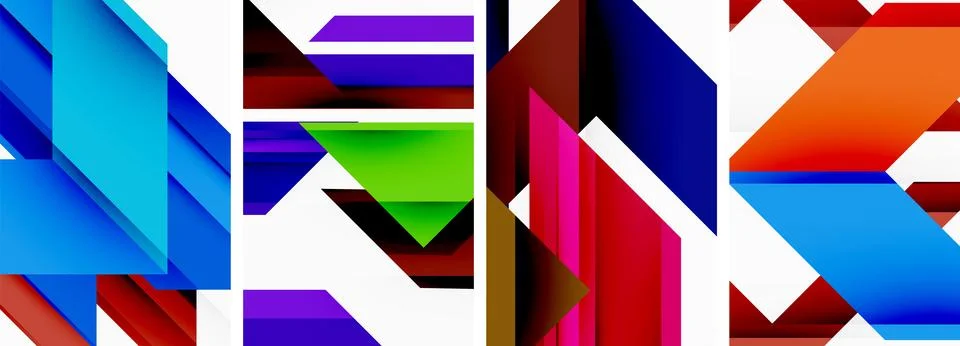 Triangle poster abstract background set for wallpaper, business card, cover Illustrazione stock