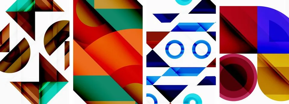 Triangle poster abstract background set for wallpaper, business card, cover 스톡 일러스트