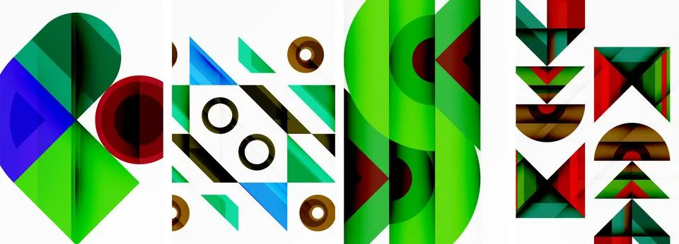 Triangle poster abstract background set for wallpaper, business card, cover Illustrazione stock