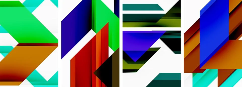 Triangle poster abstract background set for wallpaper, business card, cover 스톡 일러스트