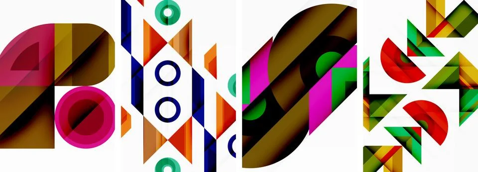 Triangle poster abstract background set for wallpaper, business card, cover 스톡 일러스트