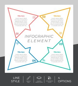 Triangle process infographic vector design with 4 steps &amp;colorful style for p Stock Illustration