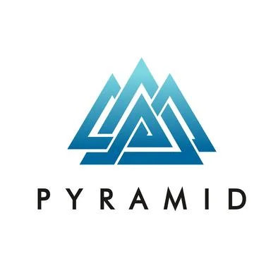 Triangle pyramid icon with layered geometric lines 스톡 일러스트
