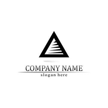Triangle pyramid logo design and vector symbol egyptian and logo business Stock Illustration