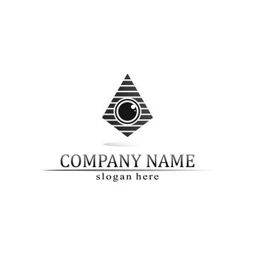 Triangle pyramid logo design and vector symbol egyptian and logo business Stock Illustration