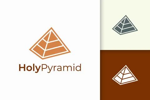 Triangle pyramid logo in simple and modern shape fit for tech company Stock Illustration