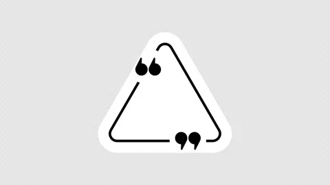 Triangle quote mark graphic animation. Alpha channel. Transparent background Stock Footage 316982918