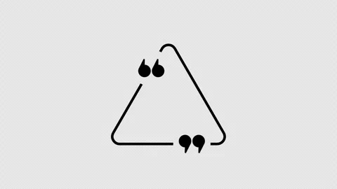 Triangle quote mark graphic animation. Alpha channel. Transparent background Stock Footage 316982919