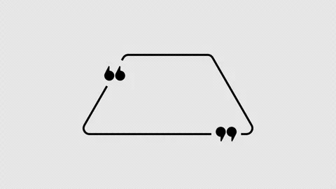 Triangle quote mark graphic animation. Alpha channel. Transparent background Stock Footage 316982929