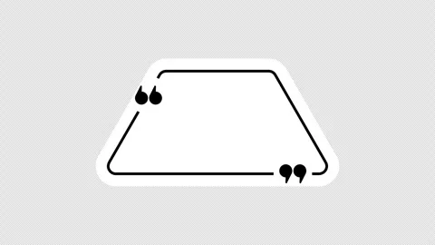 Triangle quote mark graphic animation. Alpha channel. Transparent background Stock Footage 316982931