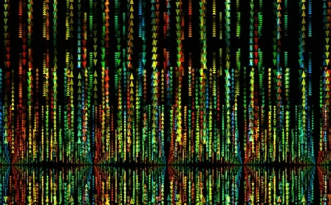 Triangle rainbow pattern abstract digital stereo slow faded all in the line  Stock Footage 139808254