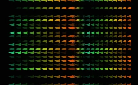 Triangle rainbow pattern and tiny slow faded all in the line on black screen Stock Footage 139808289