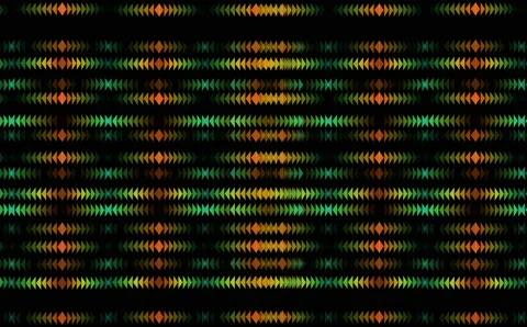Triangle rainbow pattern digital stereo slow faded all in line on black screen Stock Footage 139806242