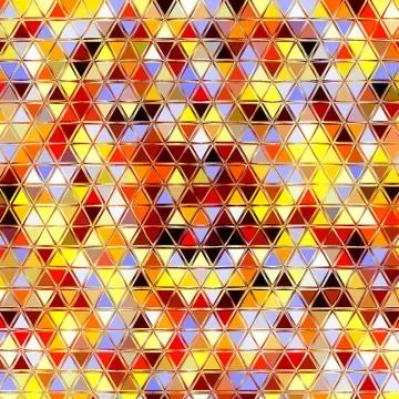 Triangle rainbow pattern, effect leafs, sand, in red, orange, blue, yellow, b Stock Illustration