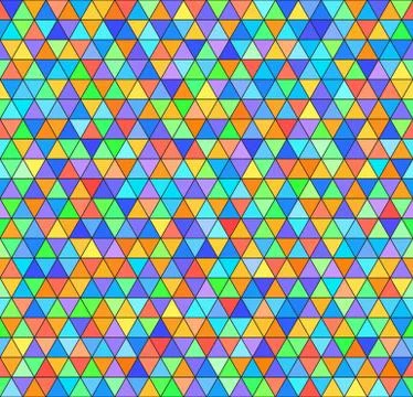 Triangle rainbow pattern. Seamless vector colorful background Stock Illustration