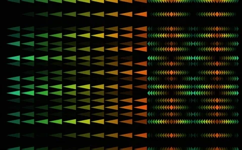 Triangle rainbow pattern theme tiny slow faded all in the line on black screen Stock Footage 139811523