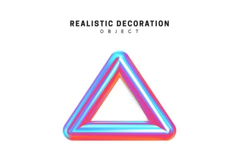 Triangle Realistic shape 3d objects with gradient holographic color of hologr Stock Illustration