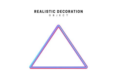 Triangle Realistic shape 3d objects with gradient holographic color of hologr Stock Illustration