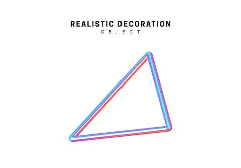 Triangle Realistic shape 3d objects with gradient holographic color of hologr Stock Illustration