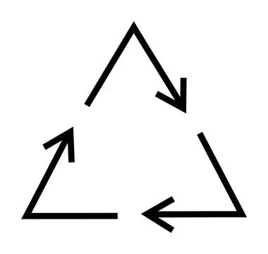 Triangle Recycle Symbol with Arrows Representing Sustainability and Environ.. Stock Illustration